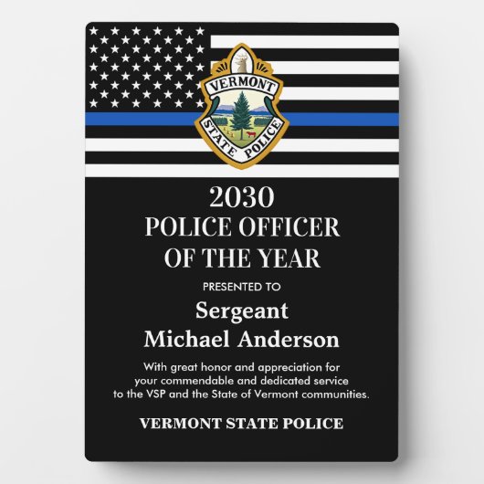Politiebeambte van het Jaar Logo Fotoplaat (voorkant)