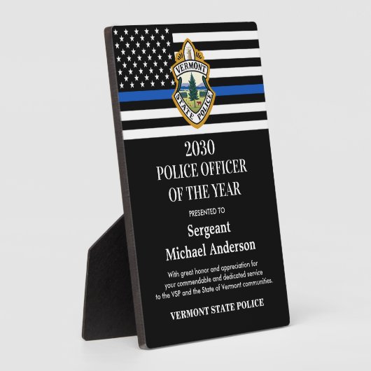 Politiebeambte van het Jaar Logo Fotoplaat (Zijkant)