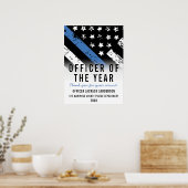 Politiebeambte van het Jaar Thin Blue Line Medewer Poster (Keuken)