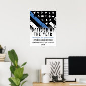 Politiebeambte van het Jaar Thin Blue Line Medewer Poster (Thuiskantoor)