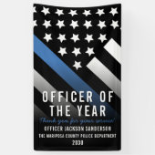 Politiebeambte van het Jaar Thin Blue Line Medewer Spandoek (Verticaal)