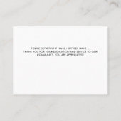 Politiebeambte Verenigde Staten Vlaggenrechtshandh Visitekaartje (Achterkant)