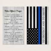 Politiebeambten beoefenen gedicht met een blauwe l visitekaartje (Voorkant /achterkant)