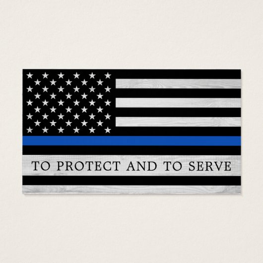 Politiebeambten beoefenen gedicht met een blauwe l visitekaartje (Achterkant)