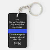 Politiebegeerte gepersonaliseerde Thin Blue Line S Sleutelhanger (achterkant)