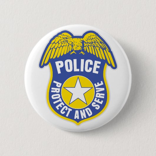 Politiebescherming en -toegangspasje ronde button 5,7 cm (Voorkant)