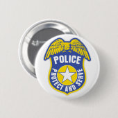 Politiebescherming en -toegangspasje ronde button 5,7 cm (Voorkant /achterkant)