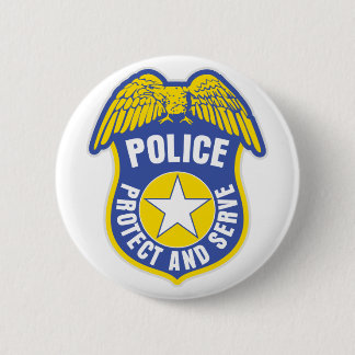 Politiebescherming en -toegangspasje ronde button 5,7 cm