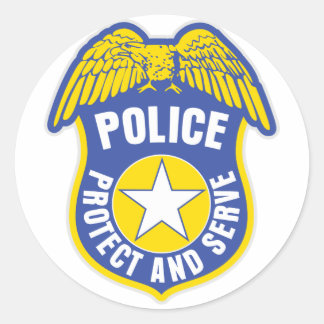 Politiebescherming en -toegangspasje ronde sticker