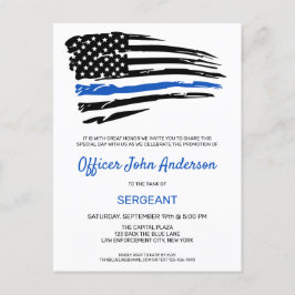 Politiebevorderende functionaris Thin Blue Line Pa Aankondigingskaart