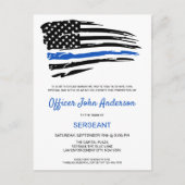 Politiebevorderende functionaris Thin Blue Line Pa Aankondigingskaart (Voorkant)