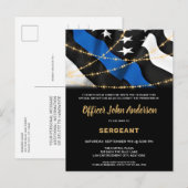 Politiebevorderende wetshandhaving in de blauwe li uitnodiging briefkaart (Voorkant / Achterkant)