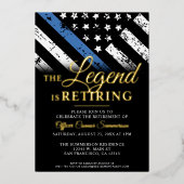 Politieblauwe lijn Vlaggenwet Handhavingsbevoegdhe Folie Uitnodiging (Voorkant)