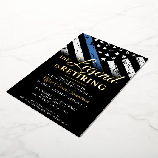 Politieblauwe lijn Vlaggenwet Handhavingsbevoegdhe Folie Uitnodiging (Gedraaid)