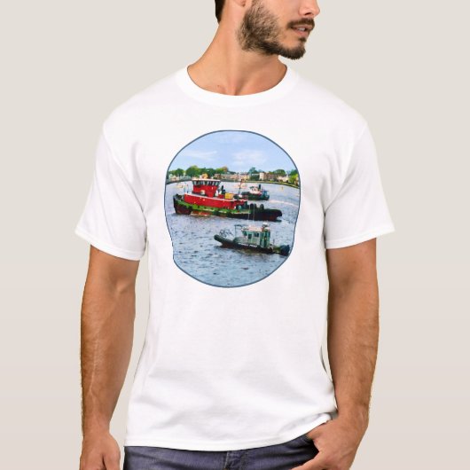 Politieboot en twee sleepboten t-shirt (Voorkant)