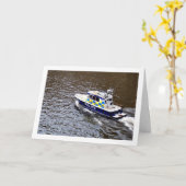 Politieboot op de Thames, Londen Kaart (Gele Bloem)