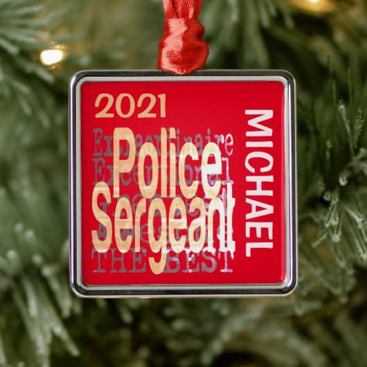 Politiebrigadier Extraordinaire CUSTOM Metalen Ornament (Boom)