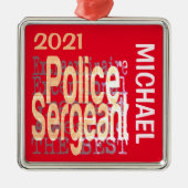 Politiebrigadier Extraordinaire CUSTOM Metalen Ornament (Voorkant)