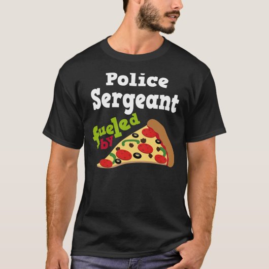Politiebrigadier (Funny) Pizza T Shirt (Voorkant)