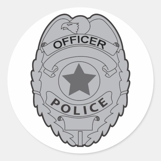 POLITIEBUREAU BADGE RONDE STICKER (Voorkant)