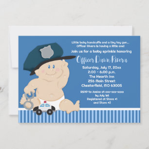 POLITIEBUREAU Cop Baby shower nodigt 5x7 uit Kaart