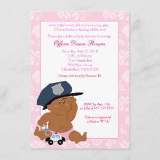 POLITIEBUREAU Cop Baby shower nodigt 5x7 uit Kaart