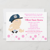 POLITIEBUREAU Cop GIRL Baby shower Uitnodiging 5x7 (Voorkant)
