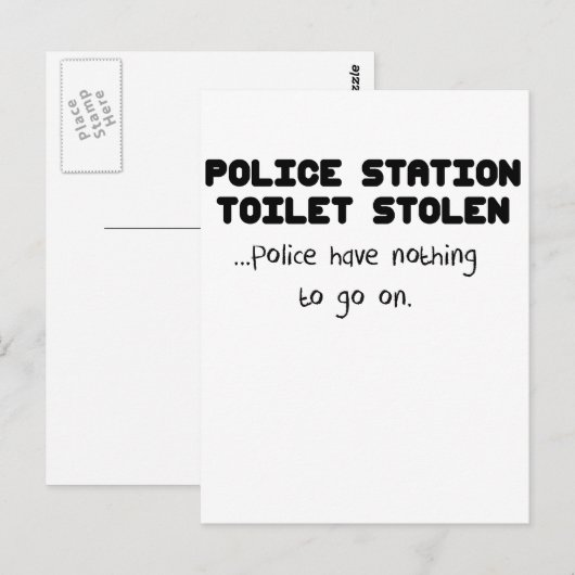 politiebureau gestolen toilet .png briefkaart (Voorkant / Achterkant)