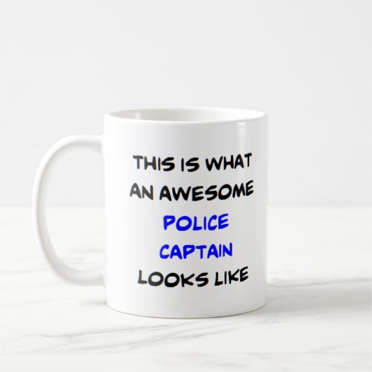 politiecommandant, geweldige koffiemok (Links)