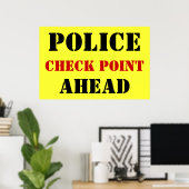 Politiecontrolepunt aan de voorzijde poster (Thuiskantoor)