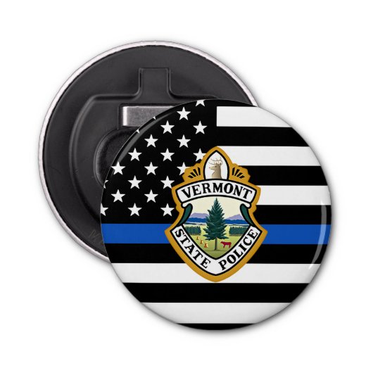 Politiedienst Aangepaste Logo Handhaving Button Flesopener (Voorkant)