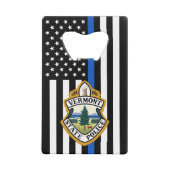 Politiedienst Aangepaste Logo Handhaving Creditkaart Flessenopener (Achterkant)