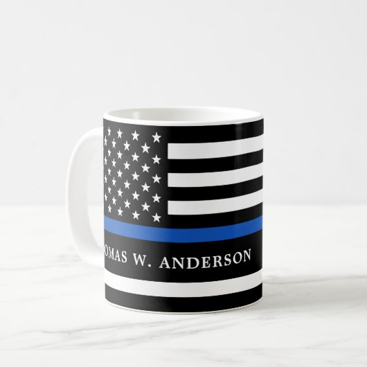 Politiedienst Aangepaste Logo Handhaving Koffiemok (Voorkant links)