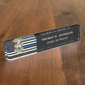 Politiedienst Aangepaste Logo Handhaving Naambordje (Zijkant)