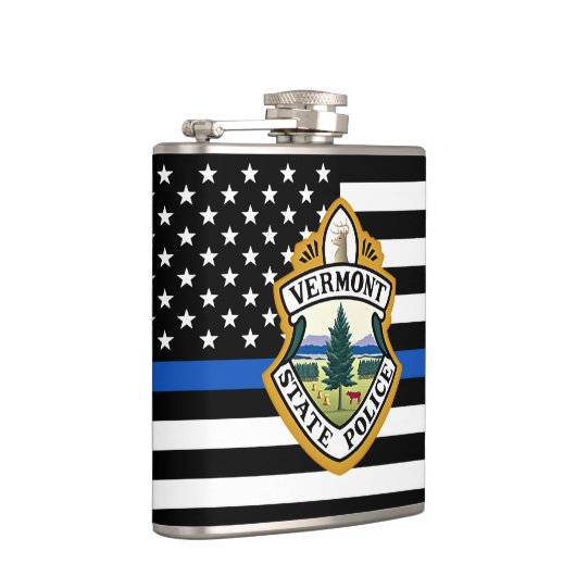 Politiedienst Aangepaste Logo Thin Blue Line Heupfles (Rechts)