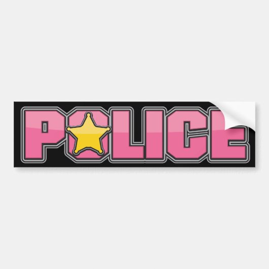 Politiedienst Gloss Pink 3 Bumpersticker (Voorkant)