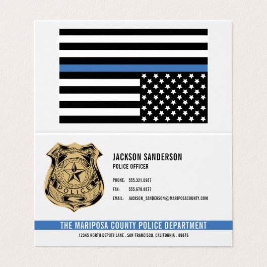 Politiedienst Logo Handhavingsambtenaar Visitekaartje (Buitenkant ongevouwen)