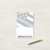  politiedienst naam dunne blauwe lijn post-it® notes (Op bureau)