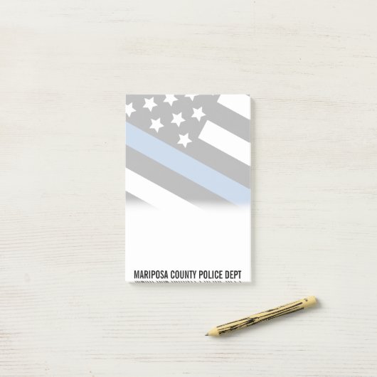  politiedienst naam dunne blauwe lijn post-it® notes (Op bureau)