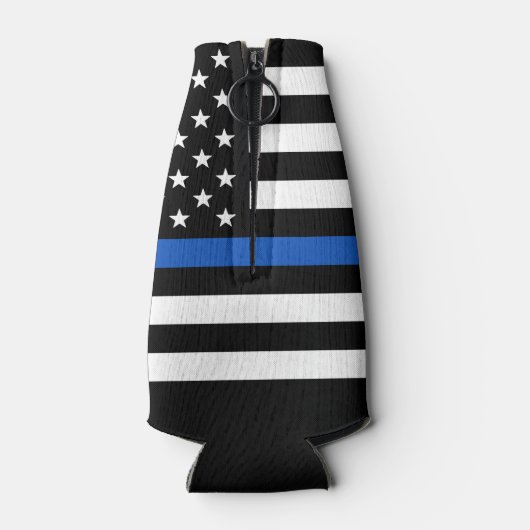 Politiedienst op maat van dun blauw lijnvak flesjeskoeler (Achterkant)