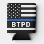 Politiedienst op maat van dun blauwe lijn blikjeskoeler (Voorkant)