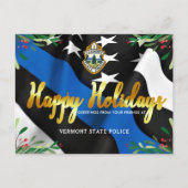 Politiedienst Thin Blue Line Flag Kerstmis Feestdagenkaart (Voorkant)