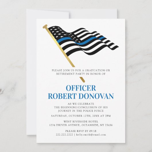 Politiedienst Thin Blue Line Kaart (Voorkant)