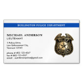 Politiedienst Wetshandhaving Blue Custom Logo Magnetisch Visitekaartje (Voorkant)