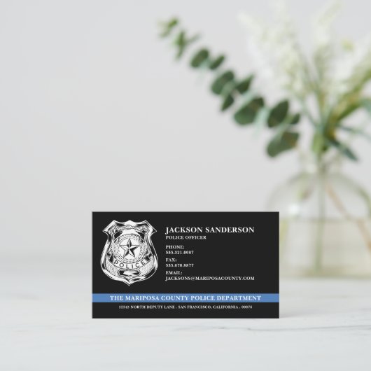 Politiedienst Wetshandhavingsambtenaar Logo Visitekaartje (Staand voorkant)