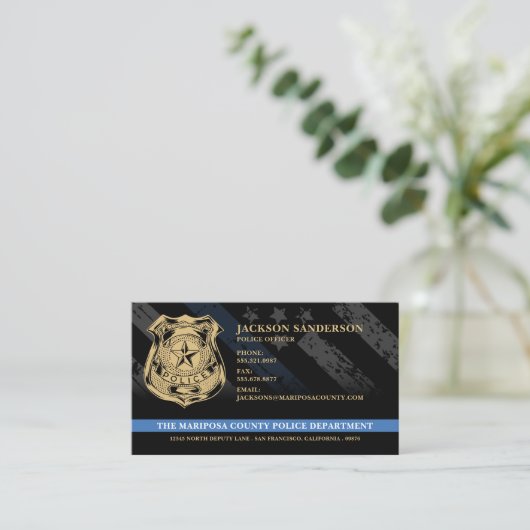 Politiedienst Wetshandhavingsambtenaar Logo Visitekaartje (Staand voorkant)