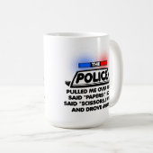 Politiedocumenten schaar Funny Mug Koffiemok (Voorkant rechts)