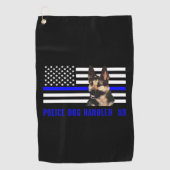 Politiedog-handler Golfhanddoek (Voorkant)