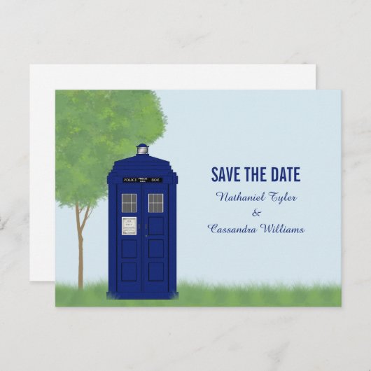 Politiedoos Sla het Briefkaart Datum op v4 (Voorkant / Achterkant)