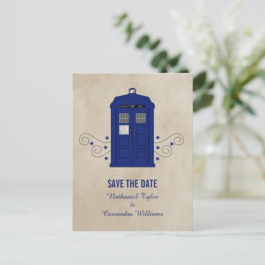 Politiedoos Sla het Briefkaart Datum op v6 (Staand voorkant)